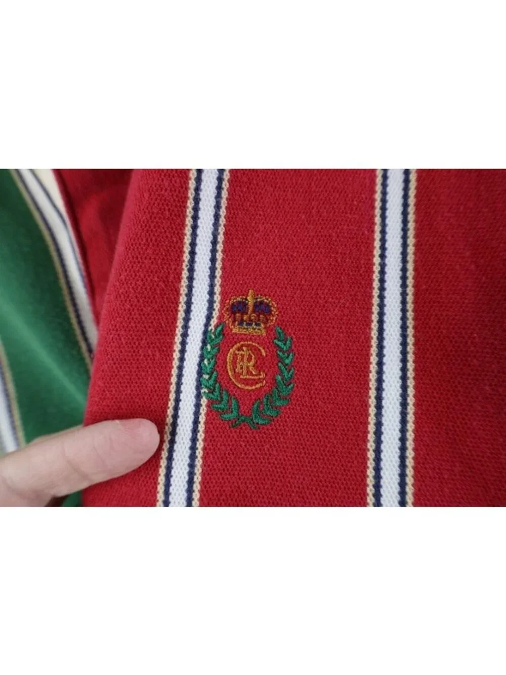 Vintage 90s Chaps Ralph Lauren Mens LT Rainbow Striped Rugby Polo Shirt Cotton